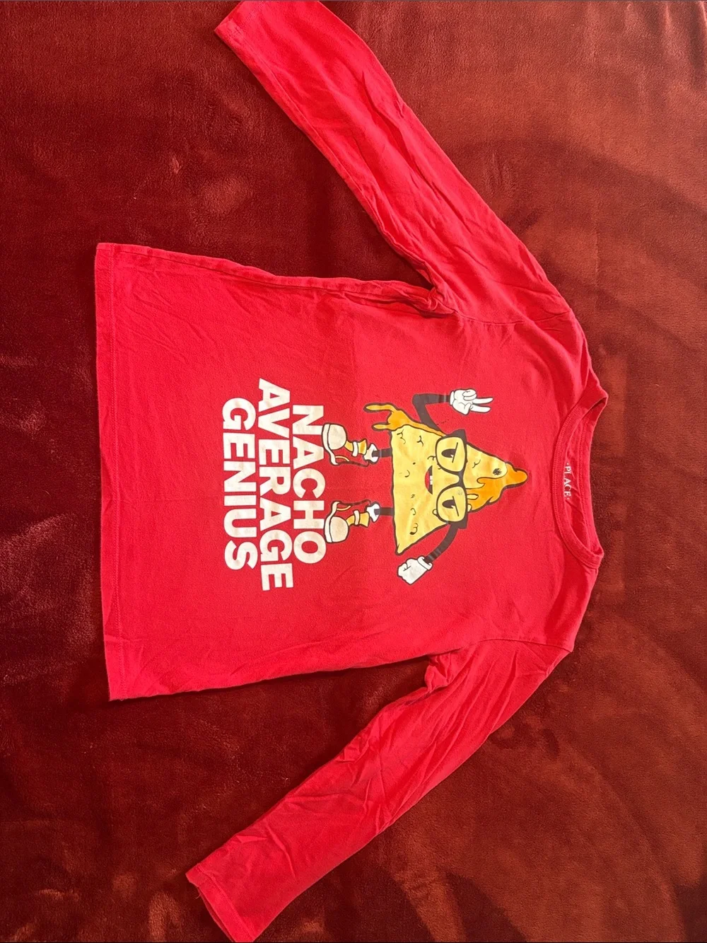 The Children's Place Red Long-Sleeve Graphic Tee with Nacho Character